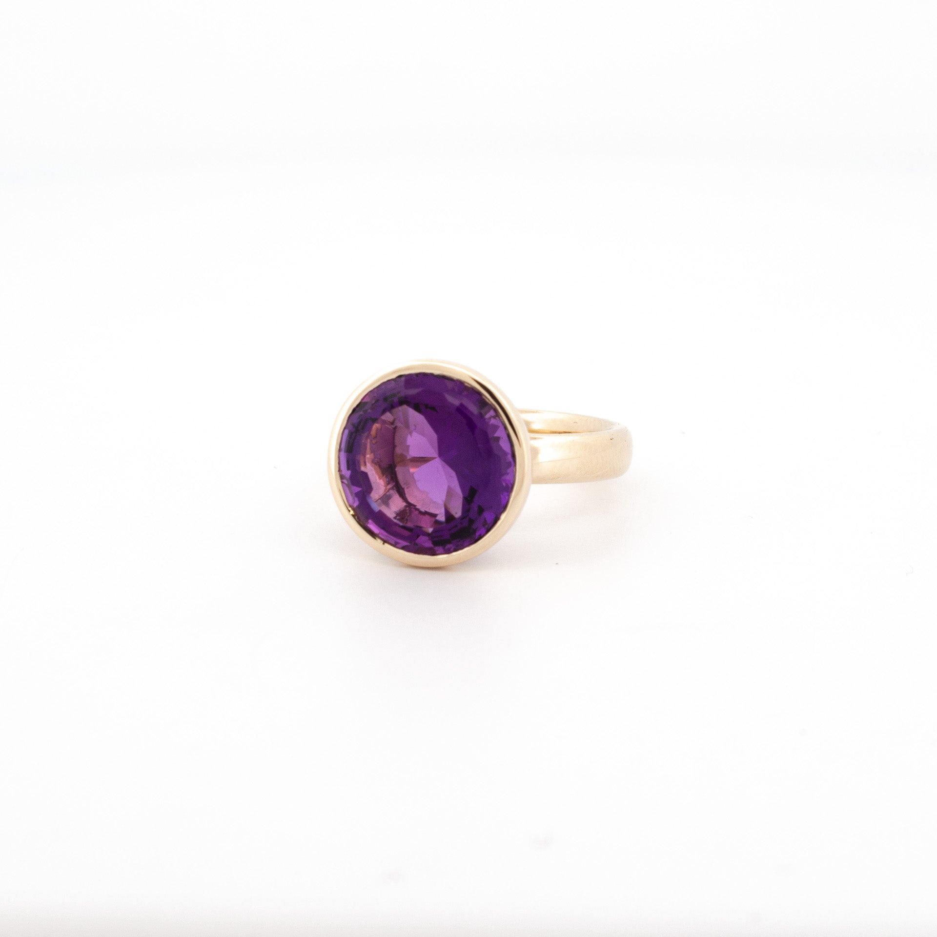 Custom cut Amethyst ring